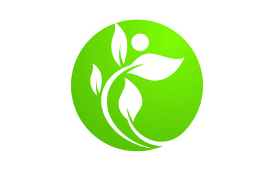 Leaf eco green tree logo naturaleza plantilla diseño v19