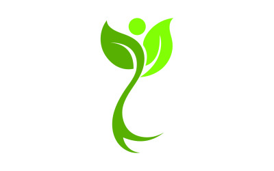 Leaf eco green tree logo naturaleza plantilla diseño v29