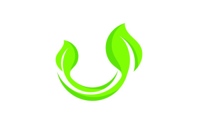 Leaf eco green tree logo naturaleza plantilla diseño v32