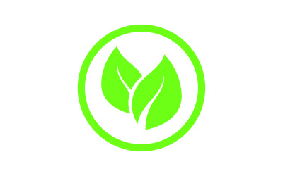 Leaf eco green tree logo naturaleza plantilla diseño v34