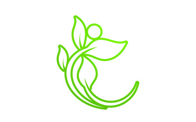 Leaf eco green tree logo naturaleza plantilla diseño v5
