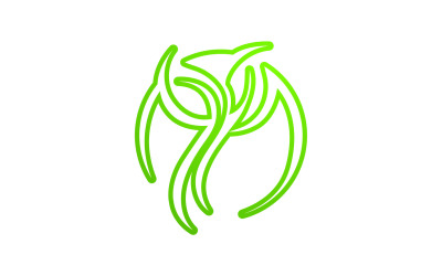 Leaf eco green tree logo nature template design v12