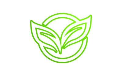 Leaf eco green tree logo nature template design v13