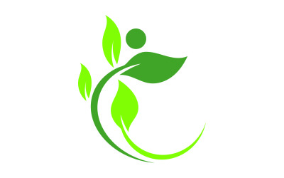 Leaf eco green tree logo nature template design v33