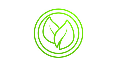 Leaf eco green tree logo nature template design v6