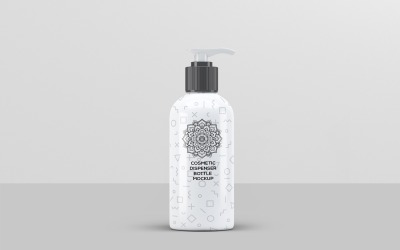 Maqueta de dispensador de botellas cosméticas