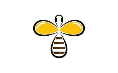 Bee honeycomb animal logo design template vector v1