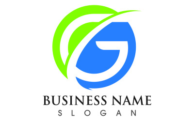 G letter initial business logo template vector v7