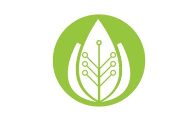 Leaf eco green tree logo naturaleza plantilla diseño v35