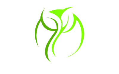 Leaf eco green tree logo naturaleza plantilla diseño v40