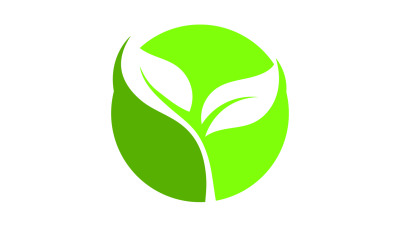 Leaf eco green tree logo naturaleza plantilla diseño v42