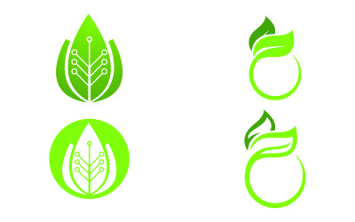 Leaf eco green tree logo naturaleza plantilla diseño v43