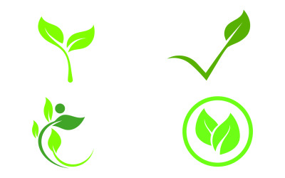 Leaf eco green tree logo naturaleza plantilla diseño v44