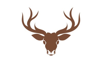 Deer horn head logo template design v12