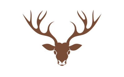 Deer horn head logo template design v13