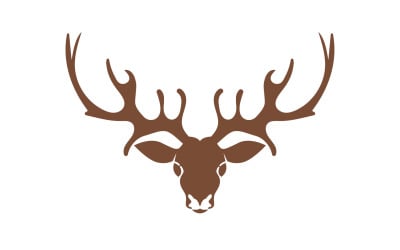 Deer horn head logo template design v15