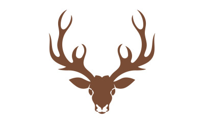 Deer horn head logo template design v16