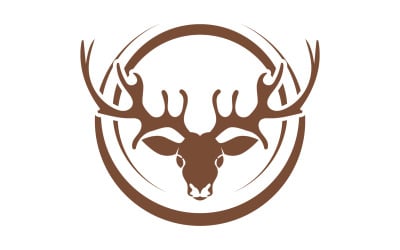 Deer horn head logo template design v17