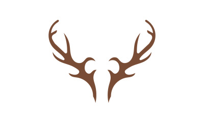 Deer horn head logo template design v18