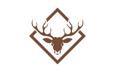 Deer horn head logo template design v22