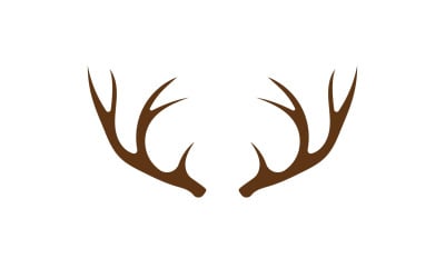 Deer horn head logo template design v2