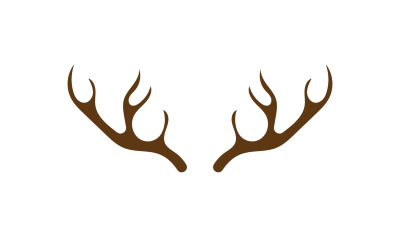 Deer horn head logo template design v5