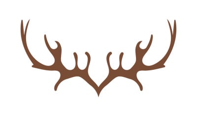 Deer horn head logo template design v6