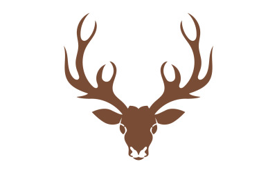 Deer horn head logo template design v8