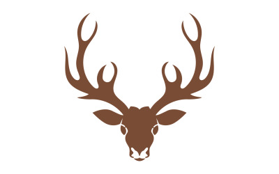 Deer horn head logo template design v8