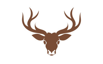 Diseño de plantilla de logotipo de cabeza de cuerno de ciervo v12