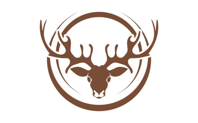 Diseño de plantilla de logotipo de cabeza de cuerno de ciervo v17