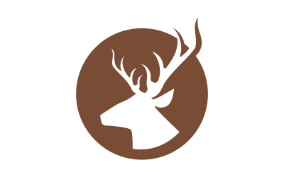 Diseño de plantilla de logotipo de cabeza de cuerno de ciervo v19