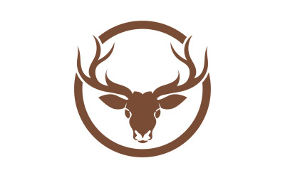 Diseño de plantilla de logotipo de cabeza de cuerno de ciervo v20