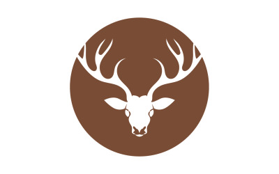 Diseño de plantilla de logotipo de cabeza de cuerno de ciervo v21