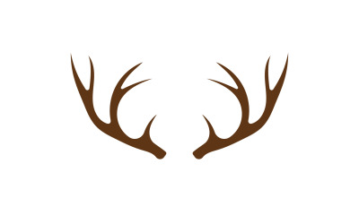 Diseño de plantilla de logotipo de cabeza de cuerno de ciervo v2