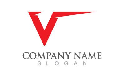 V-Buchstaben-Anfangslogo-Design-Vorlage v14