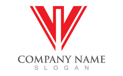 V letter initial logo design template v13