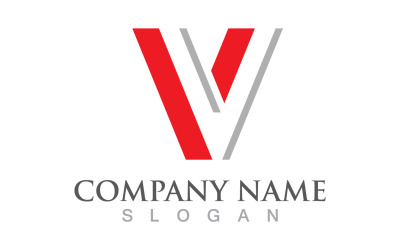V letter initial logo design template v15
