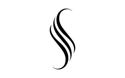 Black hair wave style logo template design v3