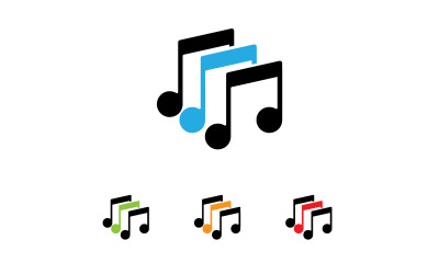 Diseño de plantilla de icono de logotipo de reproductor de notas musicales v4
