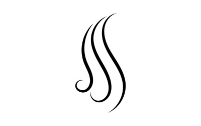 Diseño de plantilla de logotipo de estilo de onda de cabello negro v7