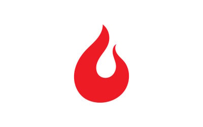 Flame fire burn hot logo icon template design v11