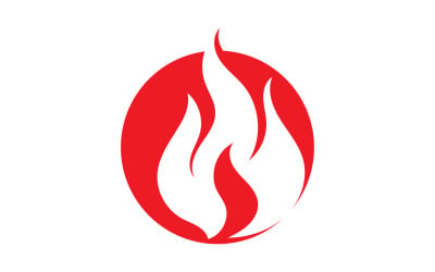 Flame fire burn hot logo icon template design v14