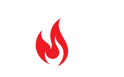 Flame fire burn hot logo icon template design v4