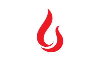 Flame fire burn hot logo icon template design v5