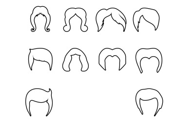 Hair style wave logo template design vector v1