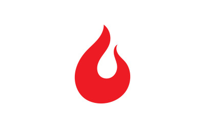 Llama fuego quemar caliente logo icono plantilla diseño v11