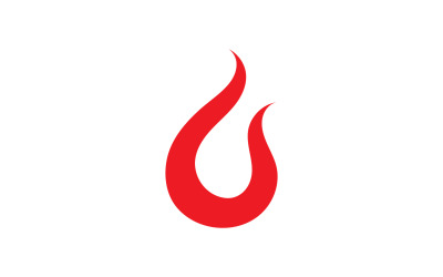 Llama fuego quemar caliente logo icono plantilla diseño v17