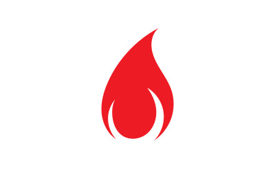 Llama fuego quemar caliente logo icono plantilla diseño v1