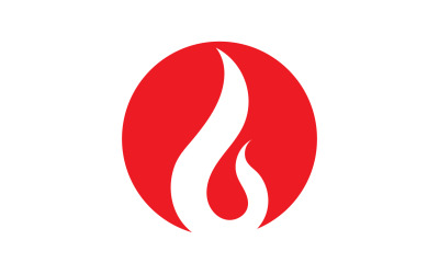 Llama fuego quemar caliente logo icono plantilla diseño v20